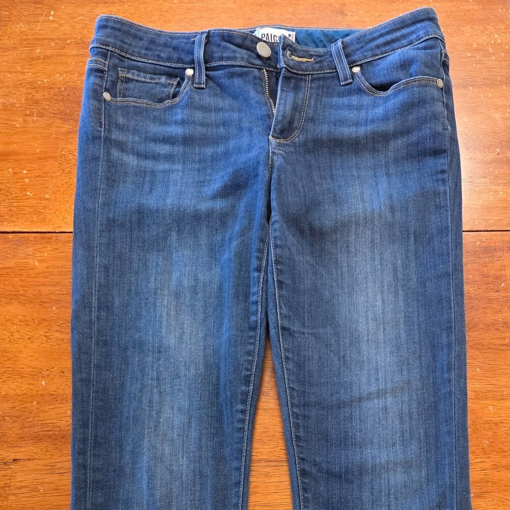 Paige Skyline Ankle Peg Jeans Women's 27 Blue Mid Rise Skinny Denim USA Stretch - Picture 2 of 10